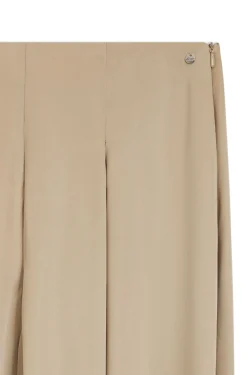 Wide-leg regular-fit trousers with box pleats