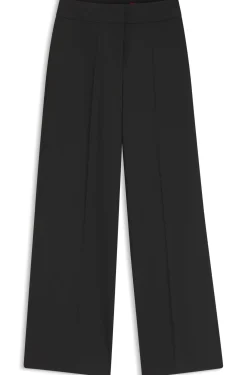 Wide-leg regular-fit trousers in stretch fabric