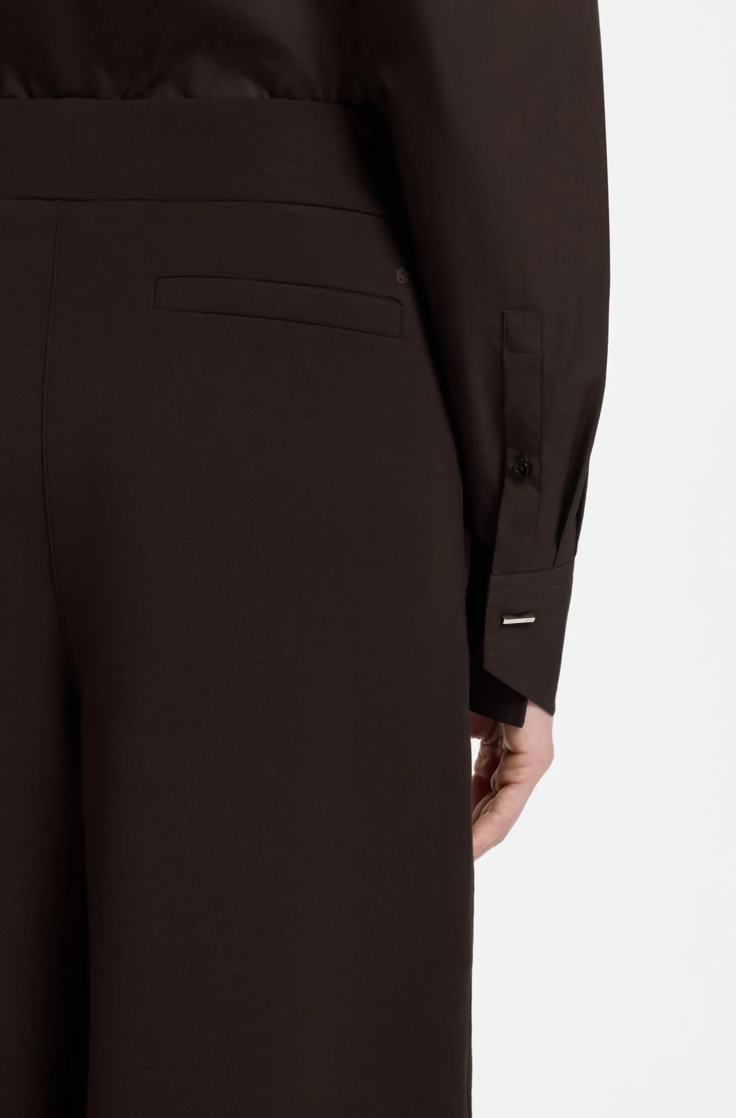 Wide-leg relaxed-fit trousers with Double B logo