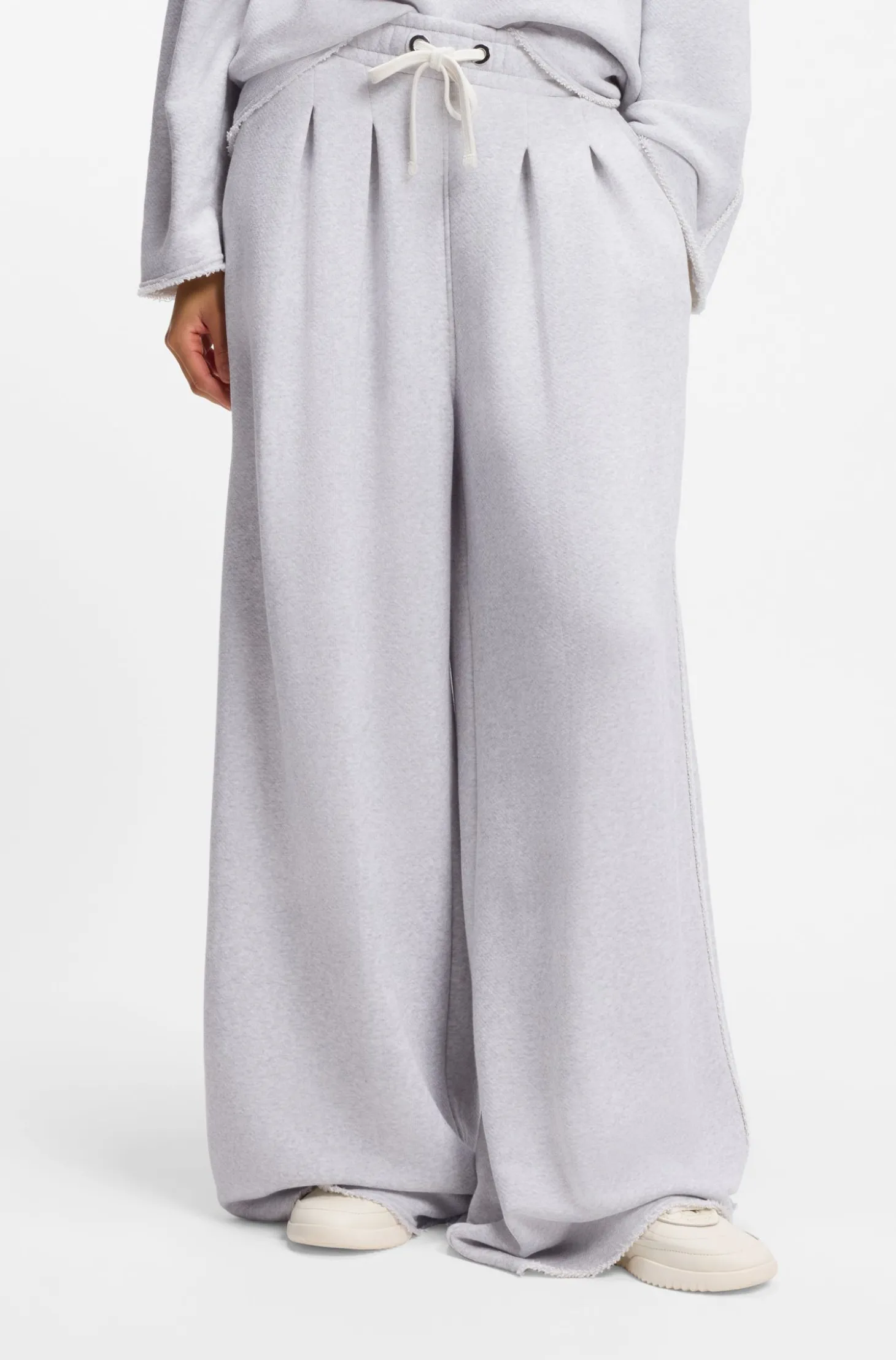 Wide-leg tracksuit bottoms in a cotton blend