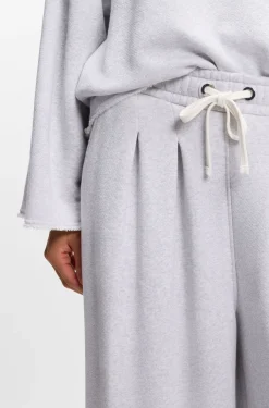 Wide-leg tracksuit bottoms in a cotton blend