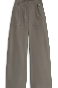 Wide-leg trousers in cotton denim
