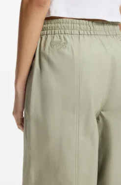 Wide-leg trousers in paper-touch cotton