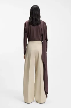 Wide-leg trousers in stretch cotton