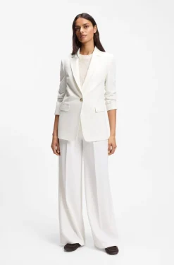 Wide-leg trousers in stretch fabric