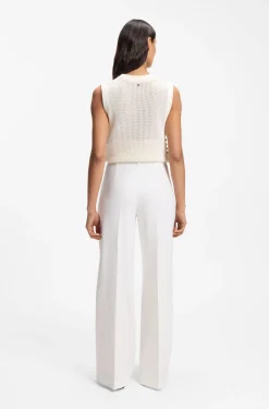 Wide-leg trousers in stretch fabric