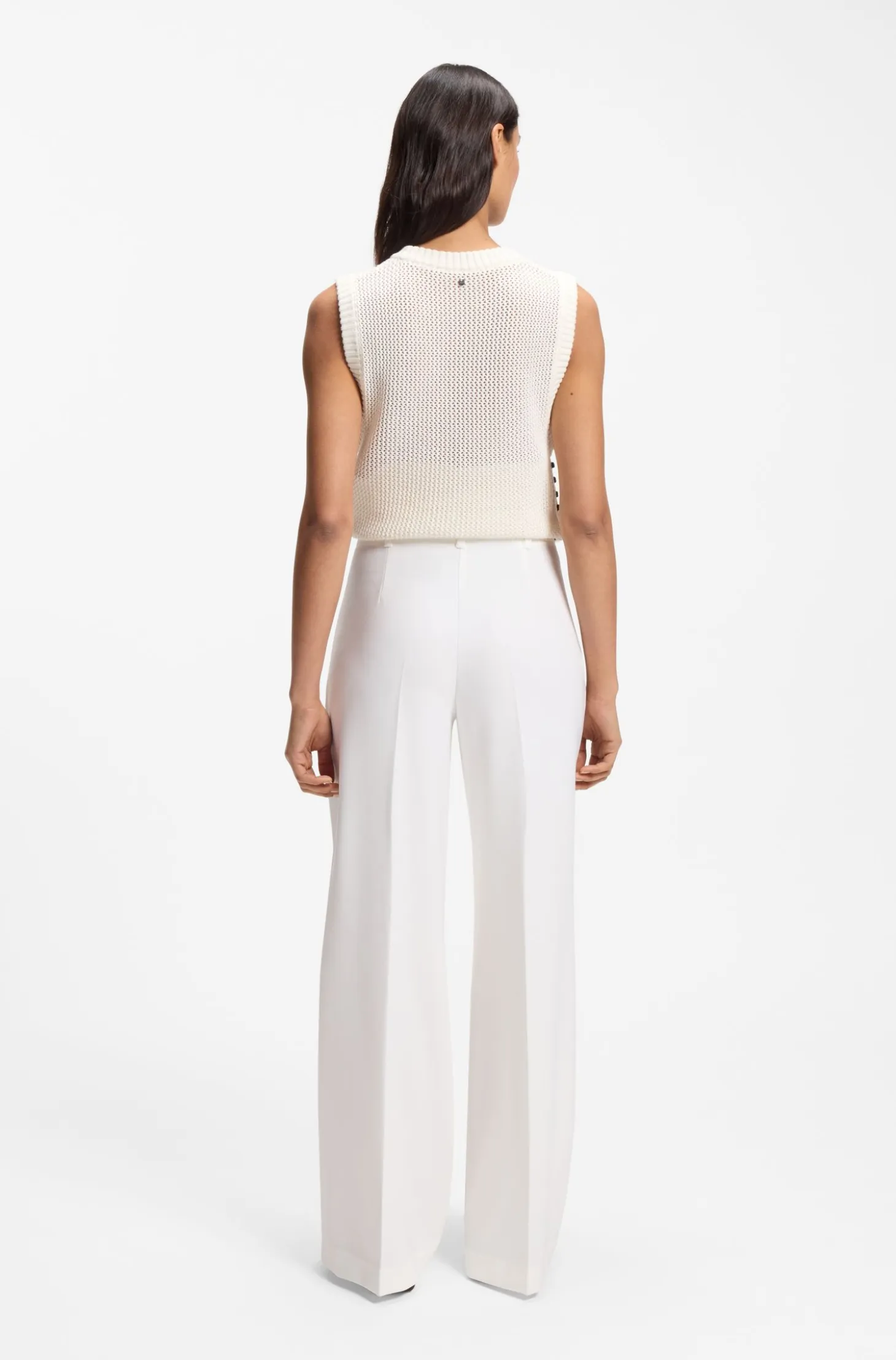 Wide-leg trousers in stretch fabric