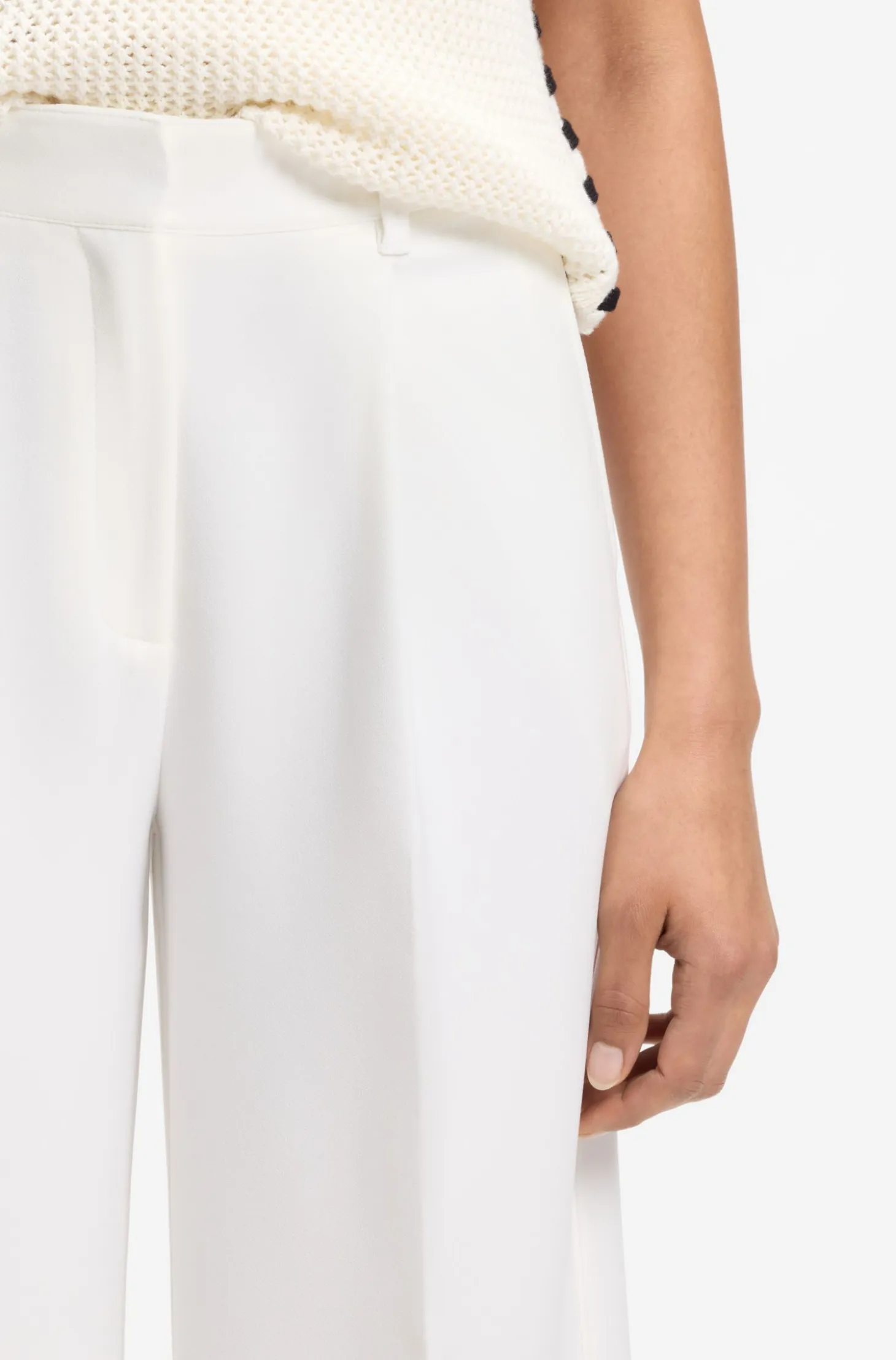 Wide-leg trousers in stretch fabric