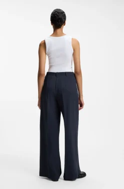 Wide-leg trousers in stretch fabric