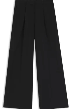 Wide-leg trousers in stretch fabric