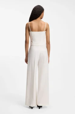 Wide-leg trousers in stretch fabric