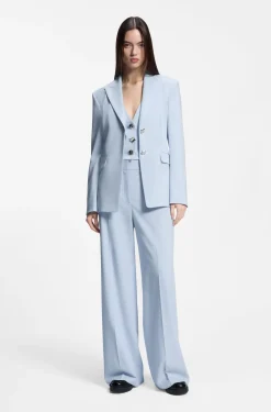 Wide-leg trousers in stretch fabric
