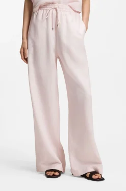 Wide-leg trousers with elasticated waistband