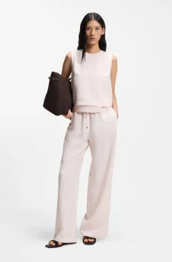 Wide-leg trousers with elasticated waistband