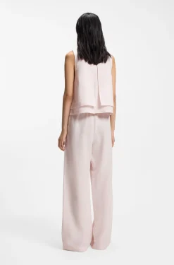 Wide-leg trousers with elasticated waistband