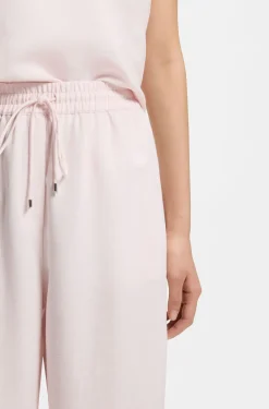 Wide-leg trousers with elasticated waistband