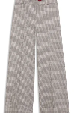 Wide-leg trousers with micro check