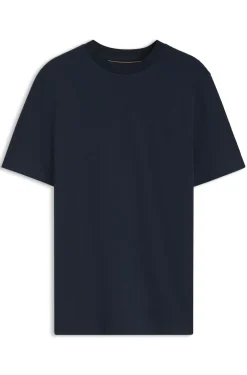 Windowpane-check T-shirt in a cotton and silk blend