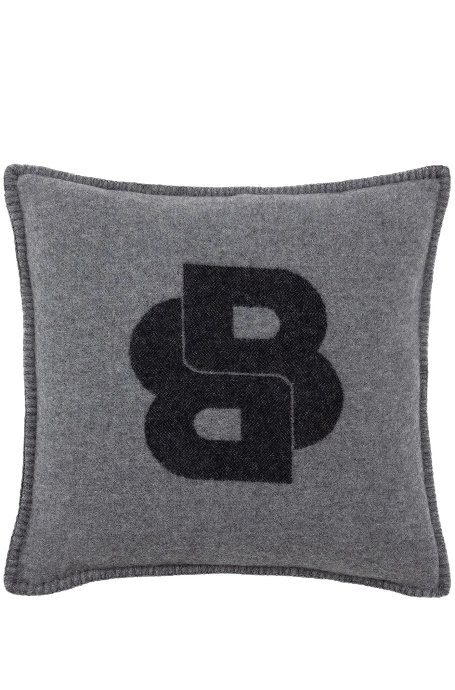 Wool-blend cushion cover with Double B monogram