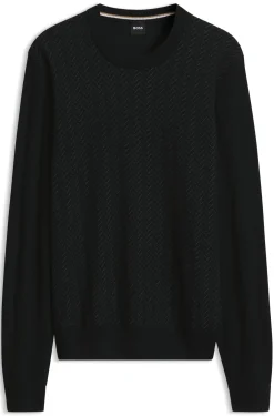 Wool-blend sweater with a textured front