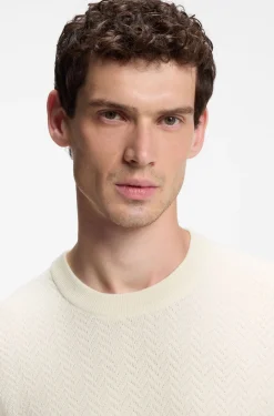 Wool-blend sweater with a textured front