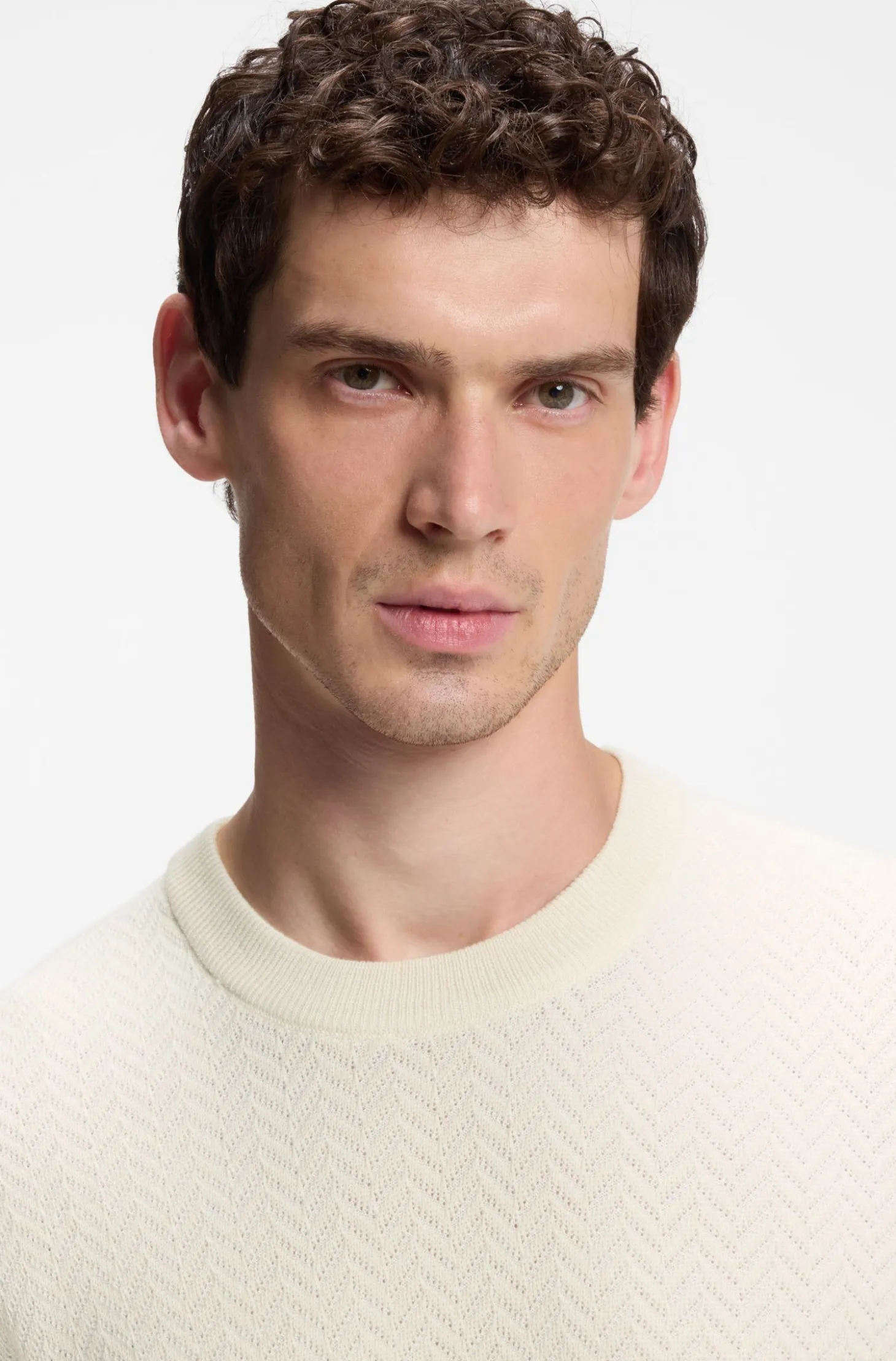 Wool-blend sweater with a textured front