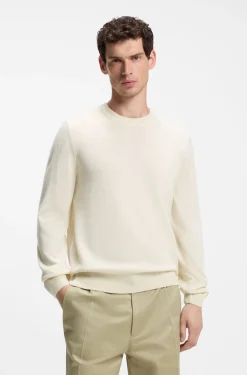 Wool-blend sweater with a textured front