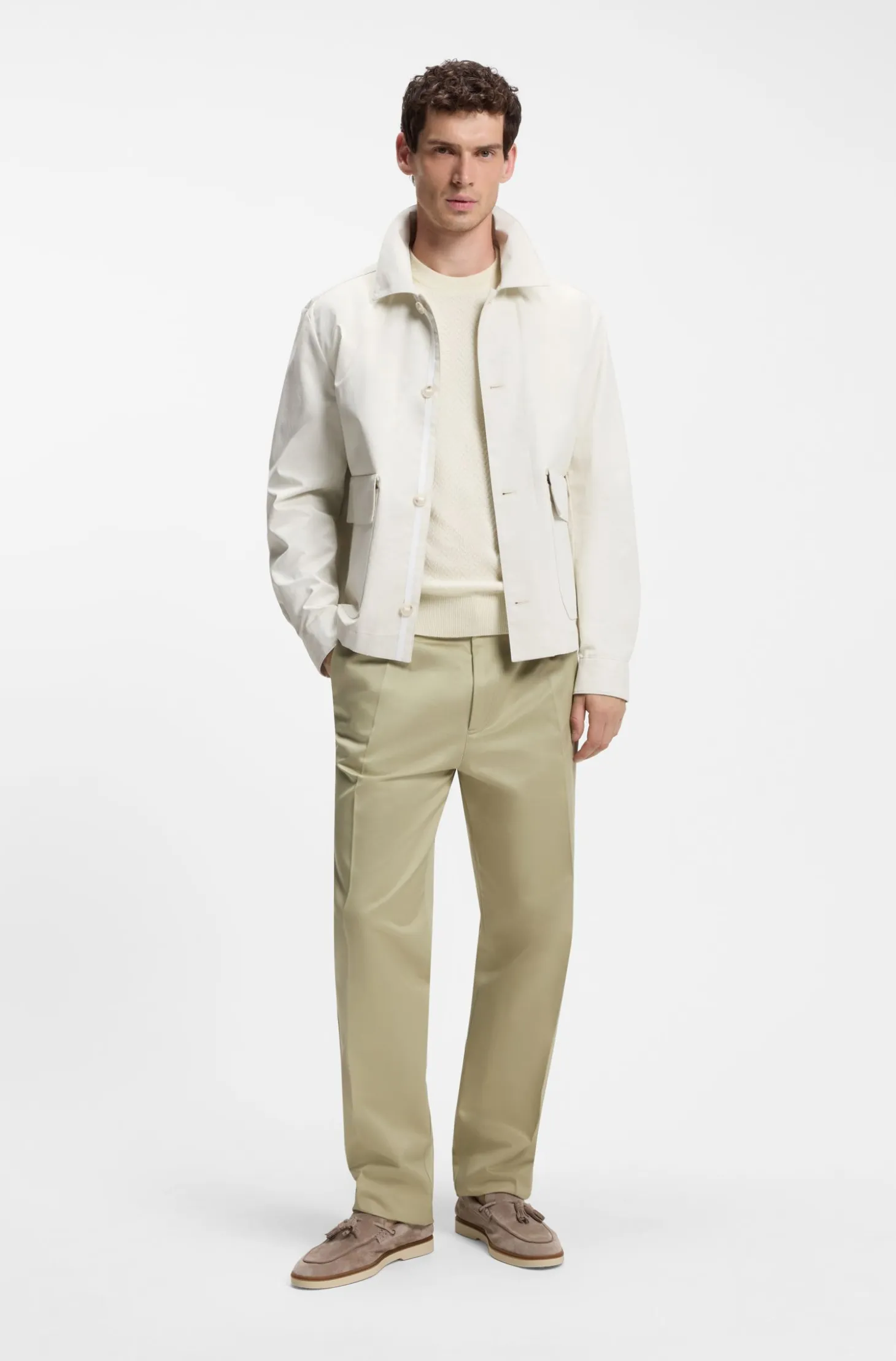 Wool-blend sweater with a textured front