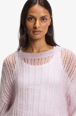 Wool-blend sweater with open knit
