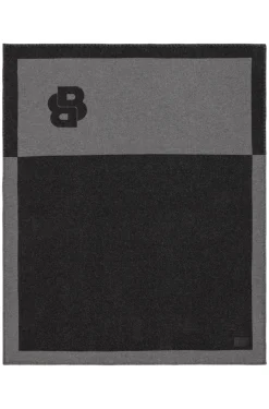 Wool-blend throw with Double B monogram
