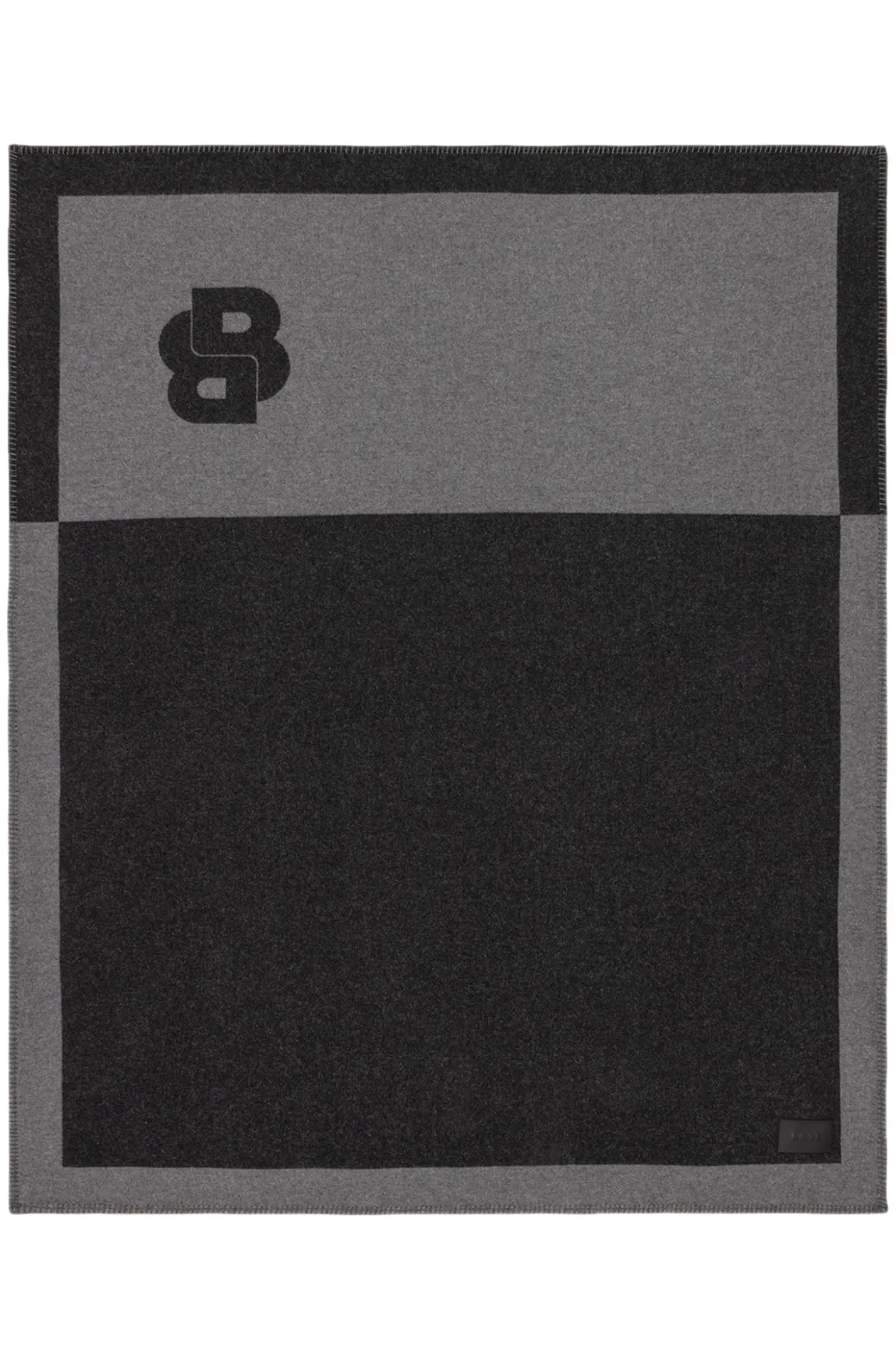 Wool-blend throw with Double B monogram