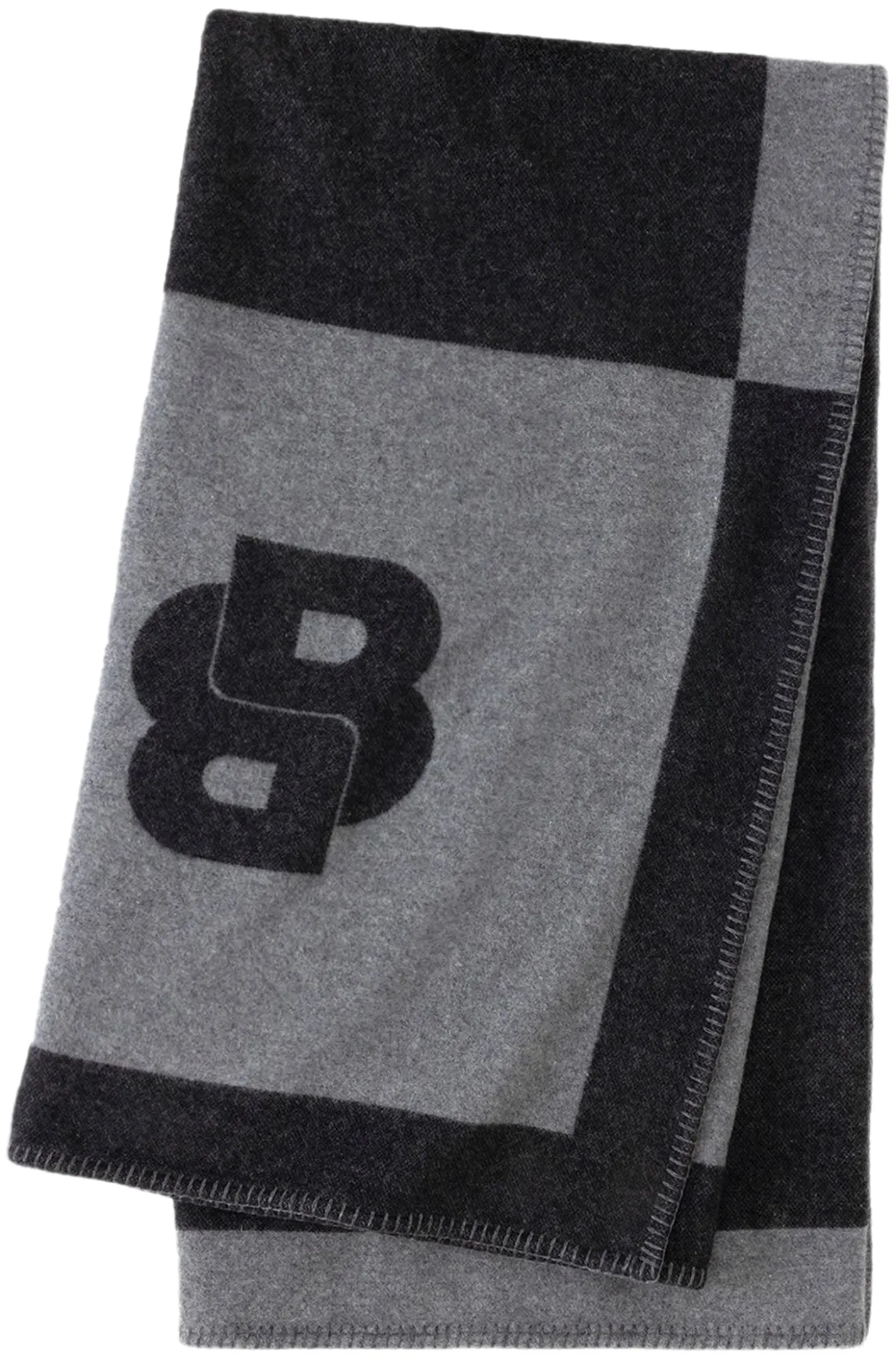 Wool-blend throw with Double B monogram