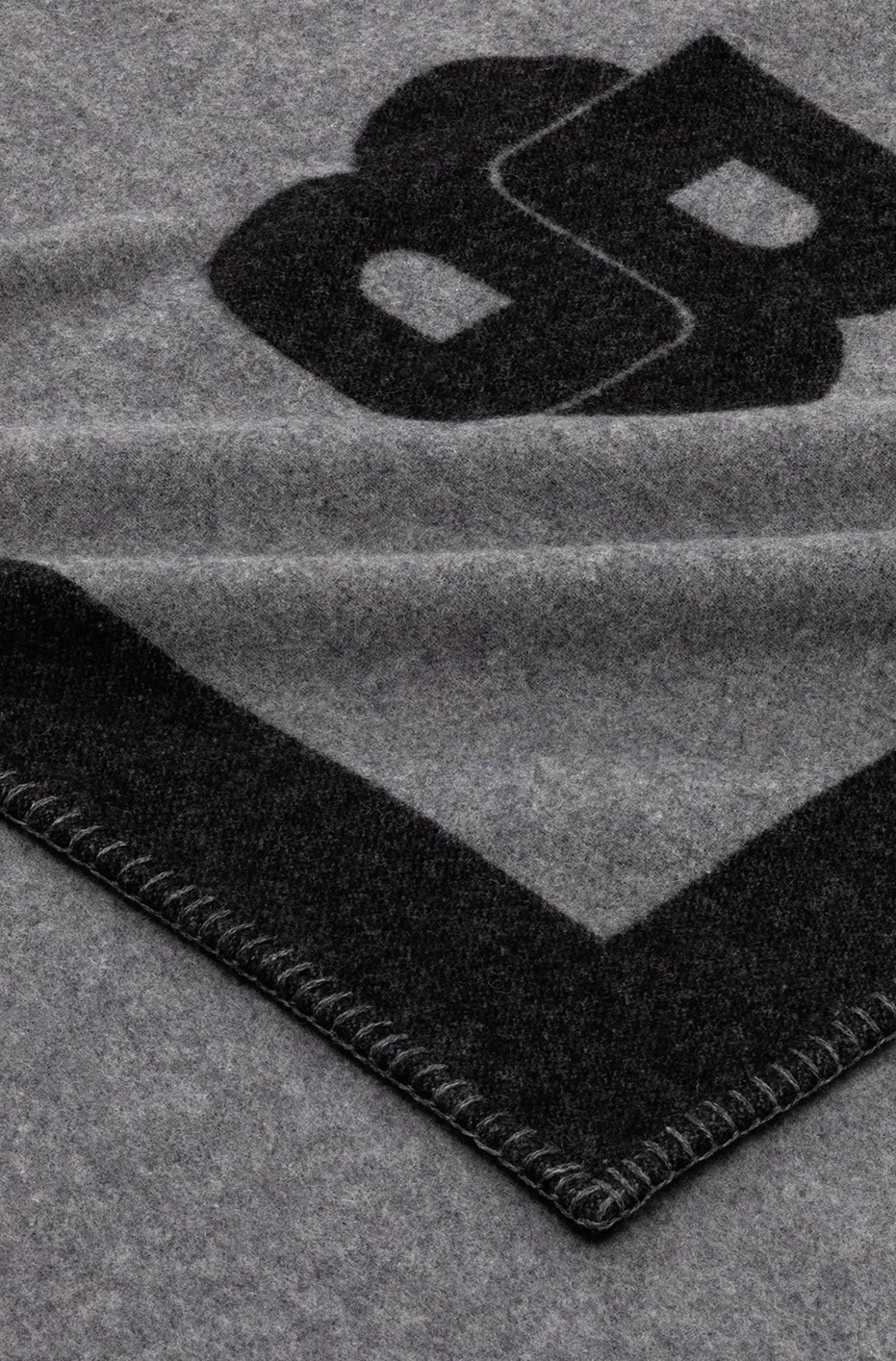 Wool-blend throw with Double B monogram