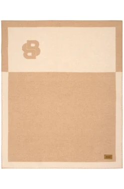 Wool-blend throw with Double B monogram