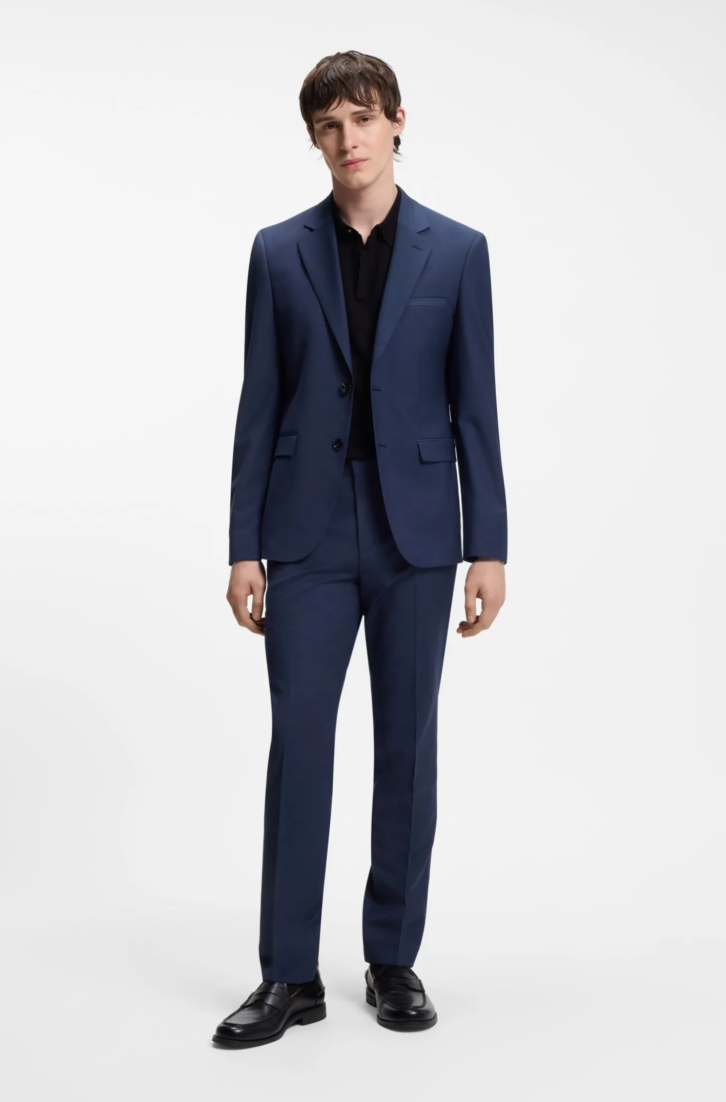 Wool-blend two-piece extra-slim-fit suit