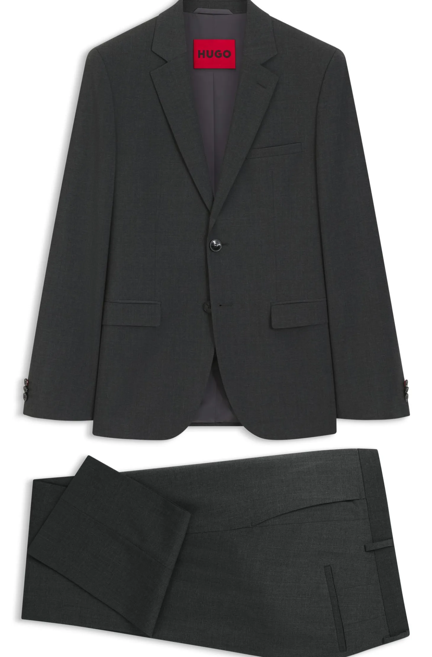Wool-blend two-piece extra-slim-fit suit