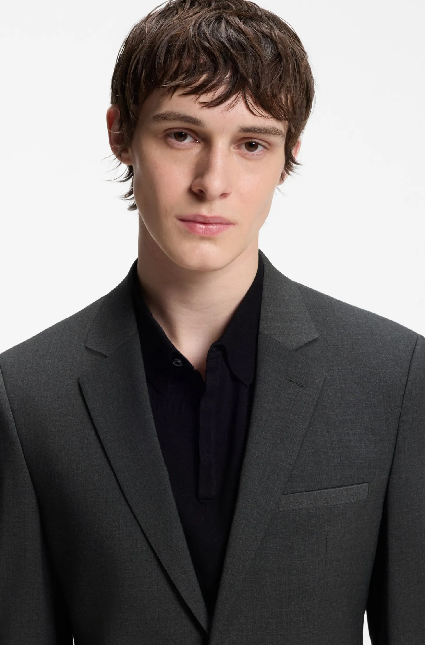 Wool-blend two-piece extra-slim-fit suit