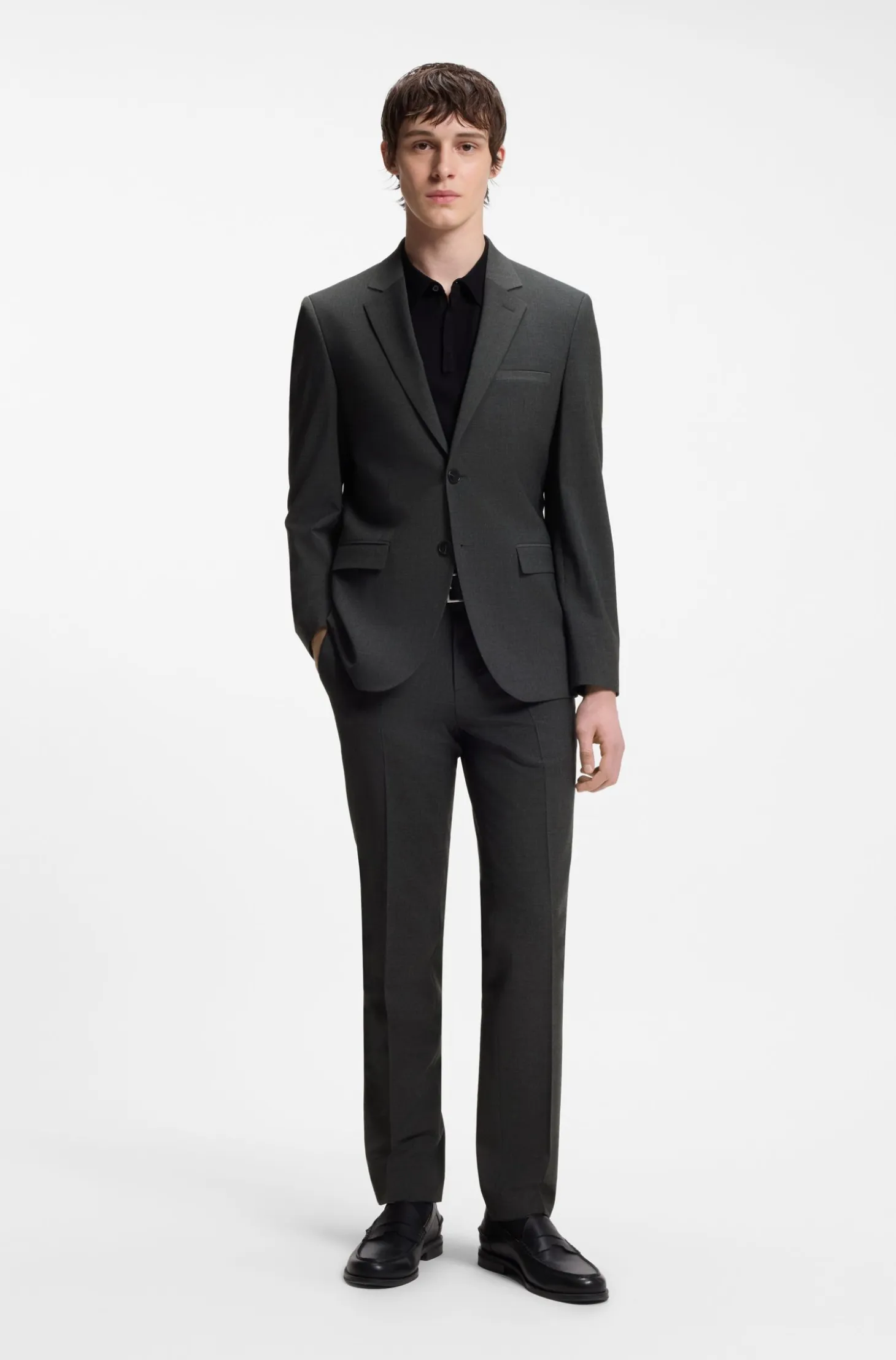 Wool-blend two-piece extra-slim-fit suit