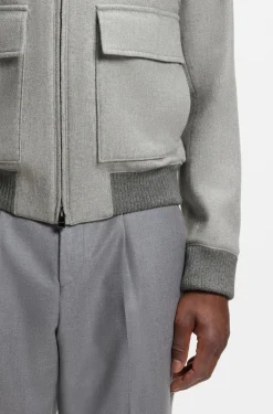 Wool-cashmere coat with faux-fur collar