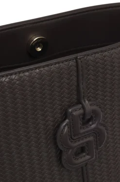 Woven-effect bucket bag with Double B monogram