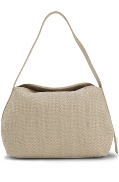 Woven shoulder bag with Double B monogram