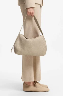 Woven shoulder bag with Double B monogram