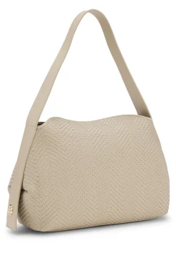 Woven shoulder bag with Double B monogram