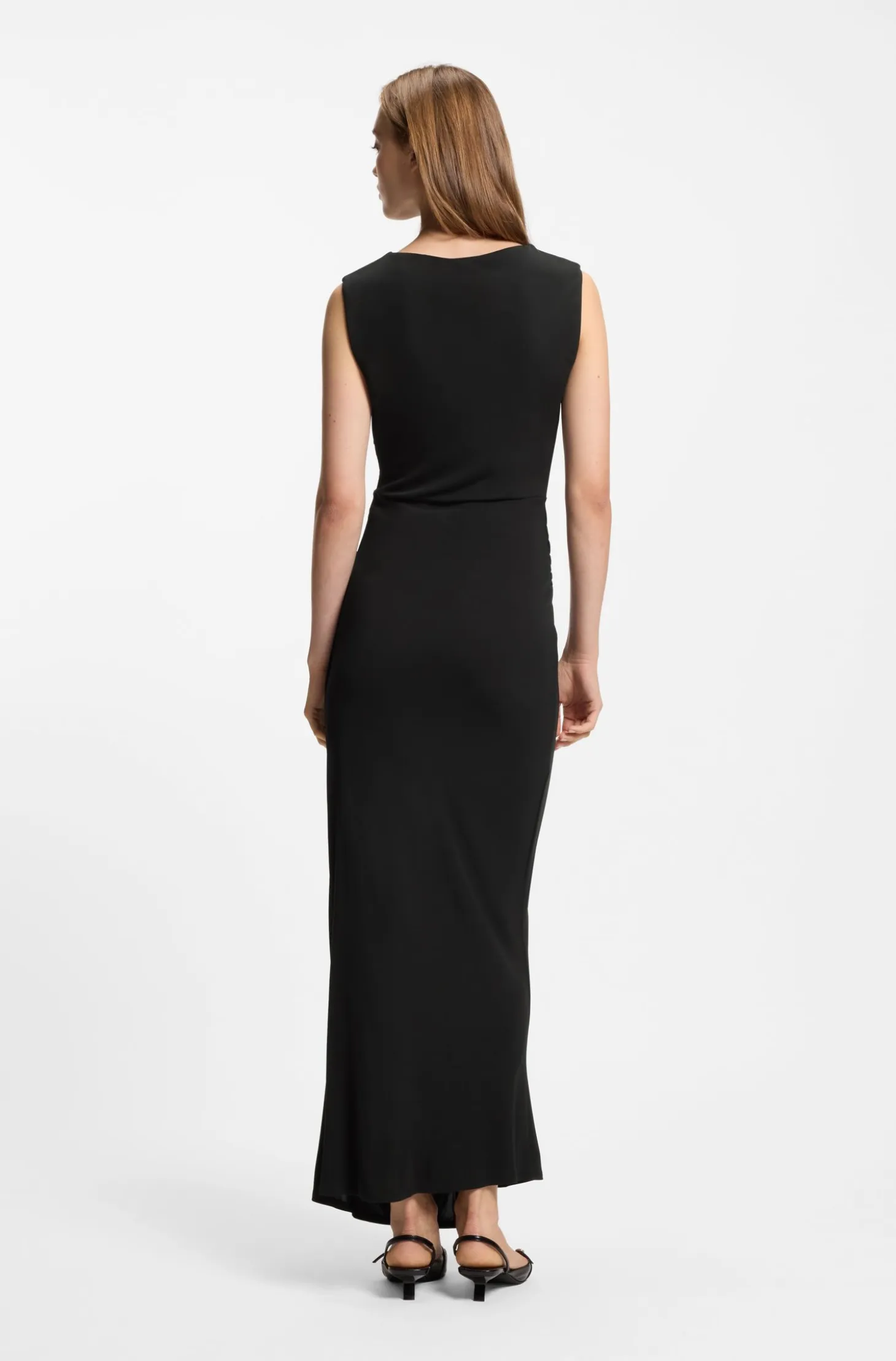 Wrap-effect dress with buckle detail