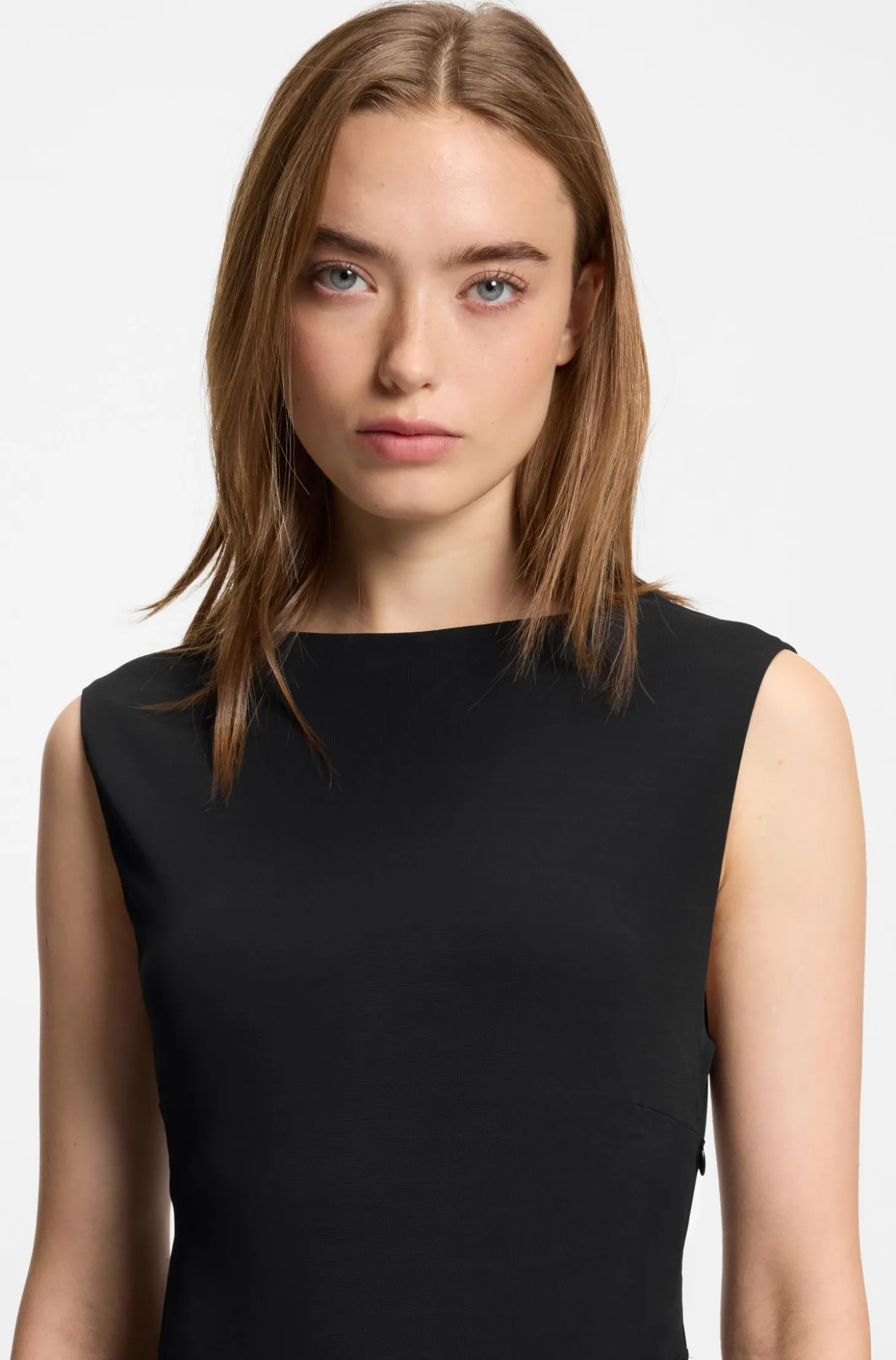 Wrap-effect dress with buckle detail