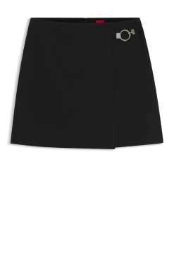 Wrap mini skirt with metal carabiner