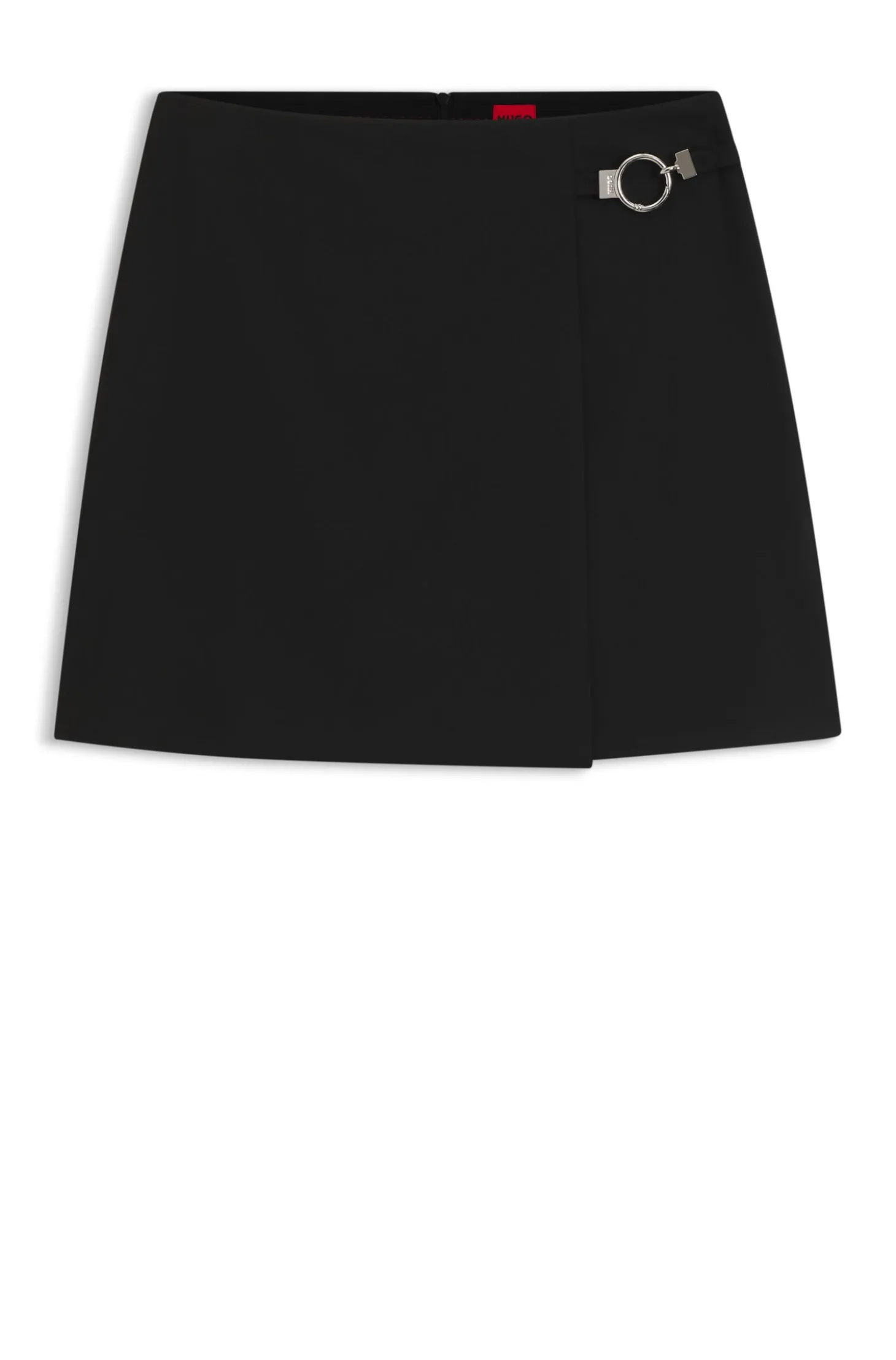 Wrap mini skirt with metal carabiner