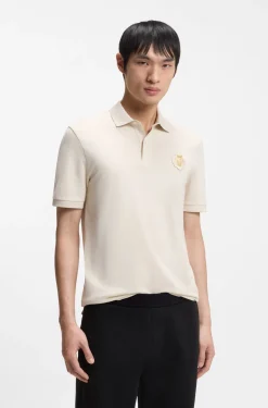 Year of the Horse Cotton-piqué polo shirt with logo artwork