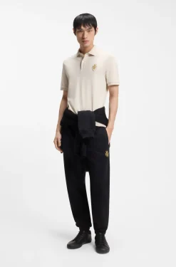 Year of the Horse Cotton-piqué polo shirt with logo artwork