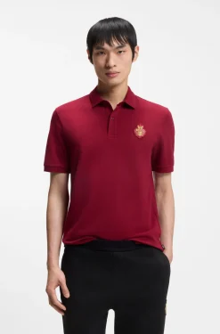 Year of the Horse Cotton-piqué polo shirt with logo artwork